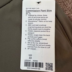 Lululemon Commission Pant Slim